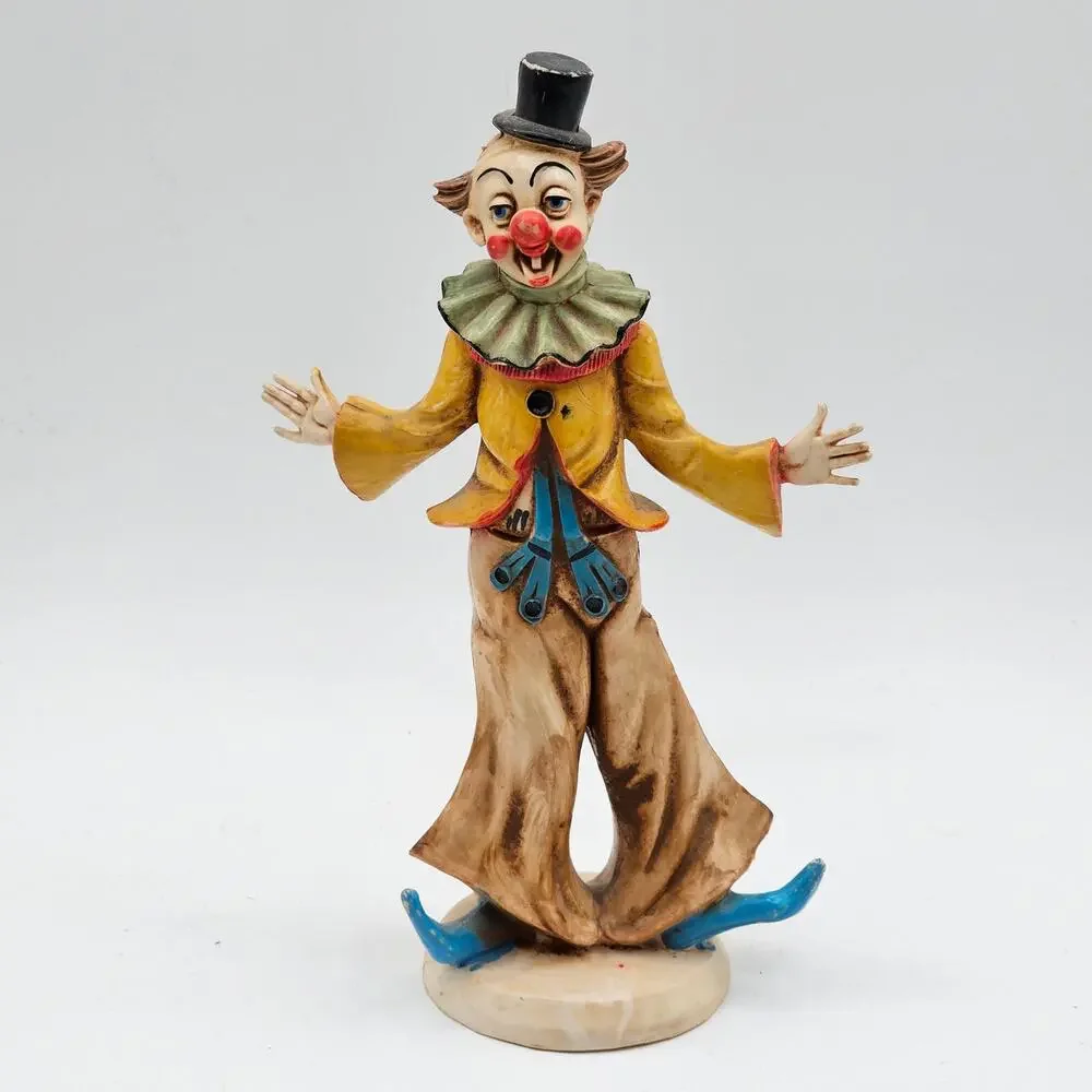 Vintage Fontanini Italian Clown Figurine Retro Whimsical Decor